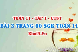 Bài 3 trang 60 SGK Toán 11 Tập 1 Chân trời sáng tạo